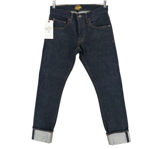 NWT BRAVE STAR Selvage 15oz Denim Jeans Skeleton Skinny Selvedge Size 29 - Picture 1 of 10